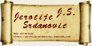 Jerotije Srdanović vizit kartica